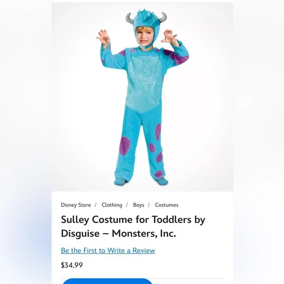 Sulley Kids Costume - 3T-4T - Picture 3 of 4